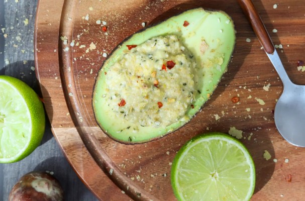 Hemp & Nooch Stuffed Avocado