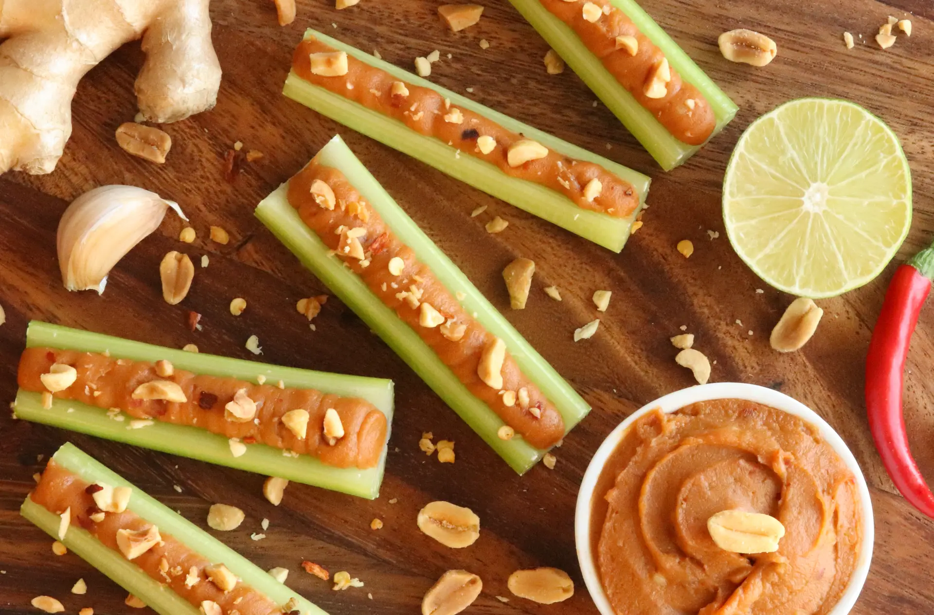 Satay Inspired Celery Sticks